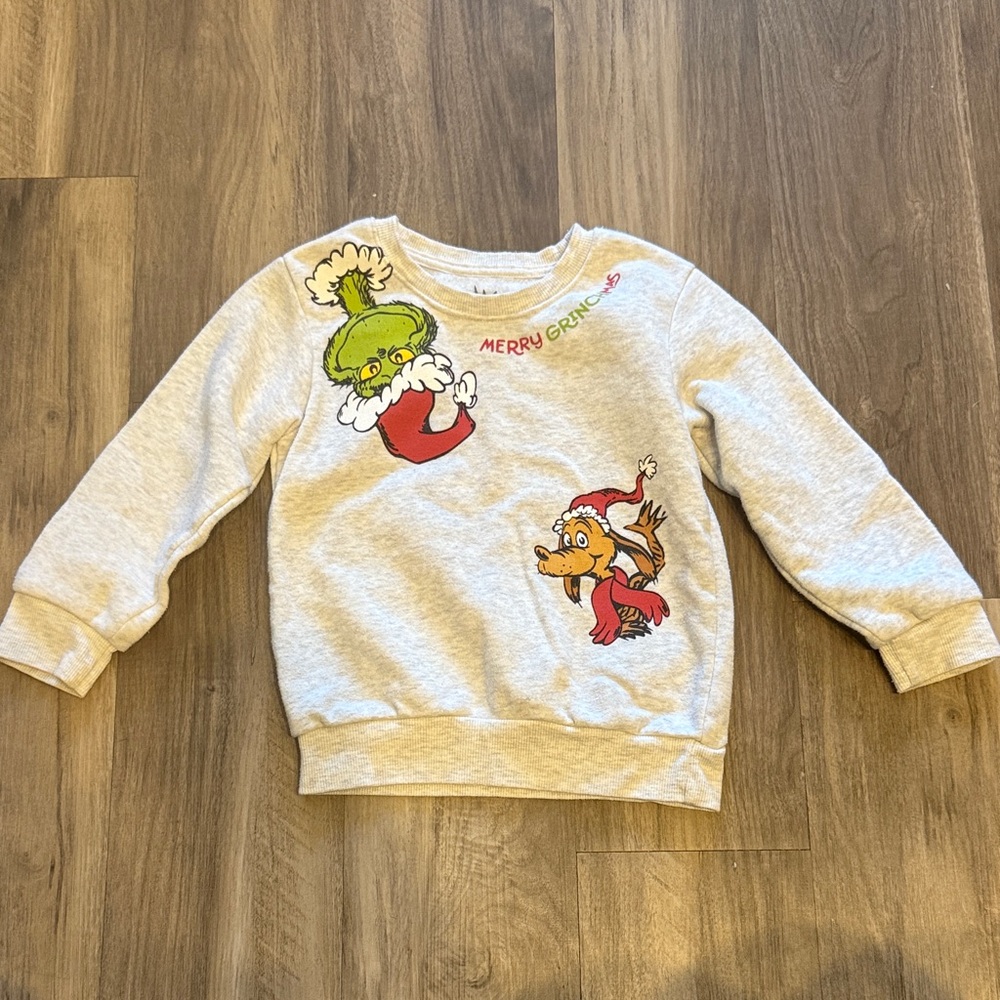Kids Merry Grinchmas Gray Sweatshirt